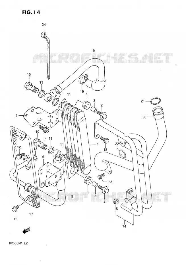 RADIATEUR D'HUILE Suzuki MOTO 650 DR 1990  DR650RL(E2)