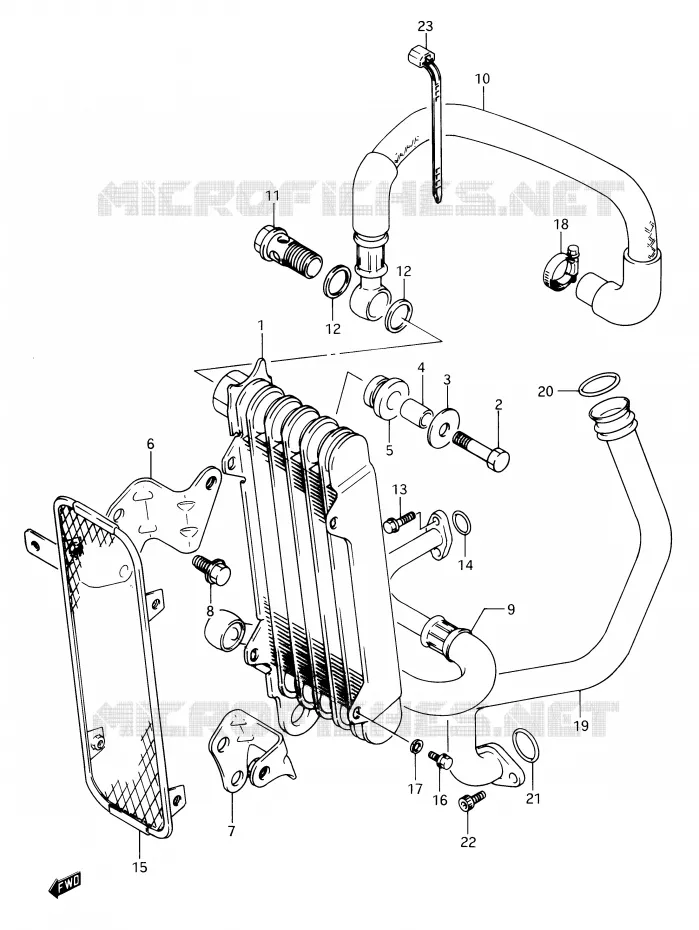 RADIATEUR D'HUILE Suzuki MOTO 650 DR 1990  DR650RSUL(E2)