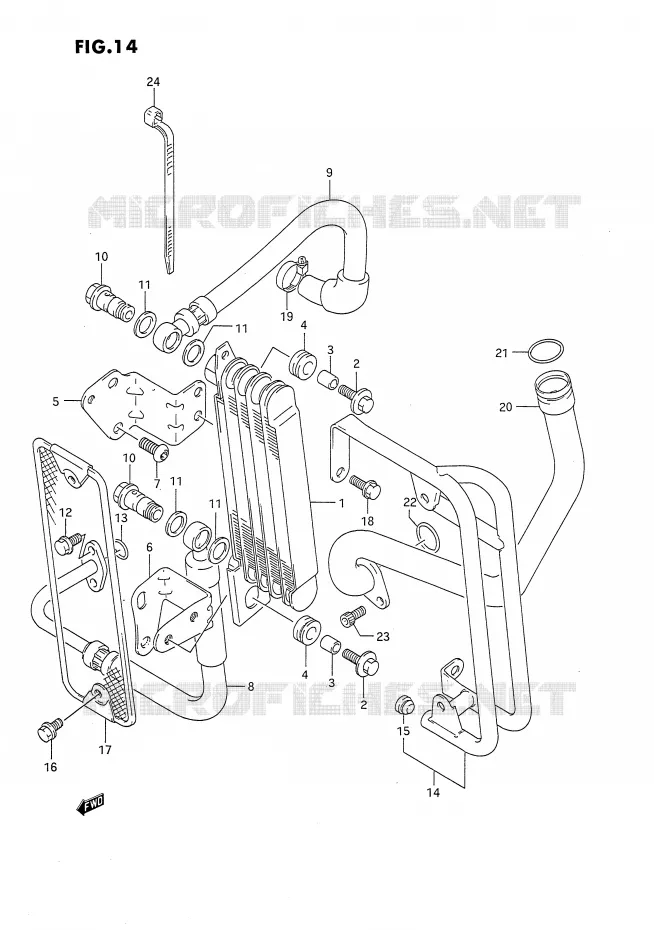 RADIATEUR D'HUILE Suzuki MOTO 650 DR 1992  DR650RUN(E4)
