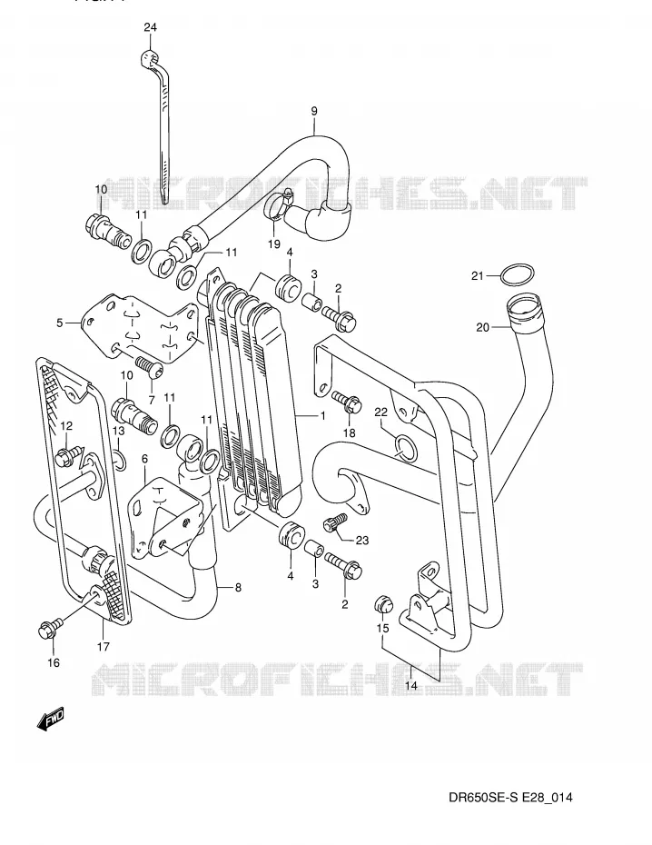 RADIATEUR D'HUILE Suzuki MOTO 650 DR 1992  DR650SN(E28)
