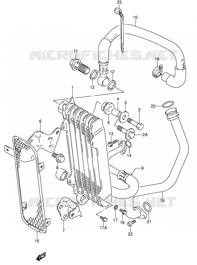 RADIATEUR D'HUILE Suzuki MOTO 650 DR 1993  DR650RSEP(E4)