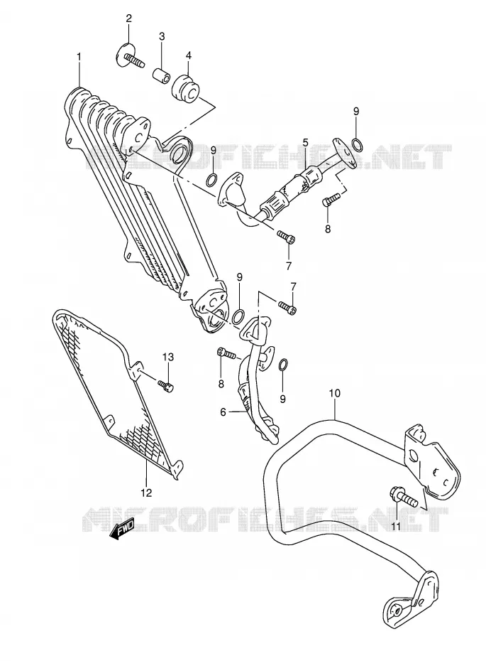 RADIATEUR D'HUILE Suzuki MOTO 650 DR 2001  DR650SEK1(E3/E28)