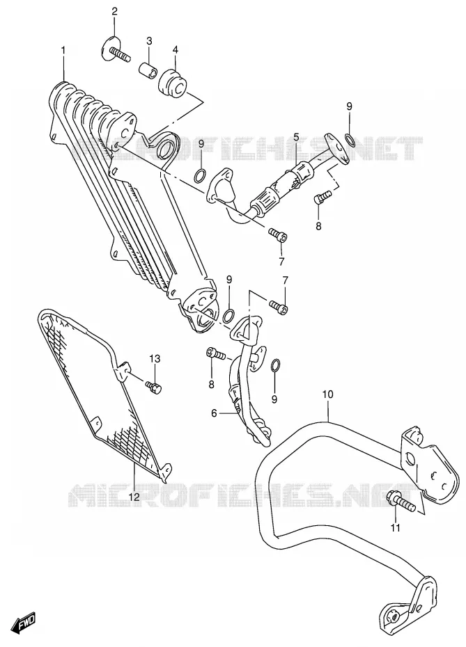 RADIATEUR D'HUILE Suzuki MOTO 650 DR 2004  DR650SEK4(E4)