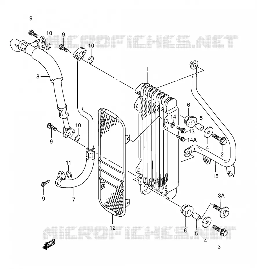 RADIATEUR D'HUILE Suzuki MOTO 800 DR 1994  DR800SR(E4)