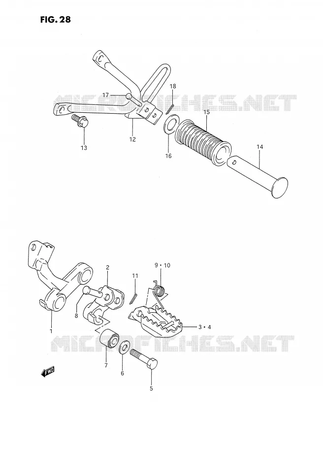 REPOSE PIED Suzuki MOTO 350 DR 1992  DR350SN(E2)