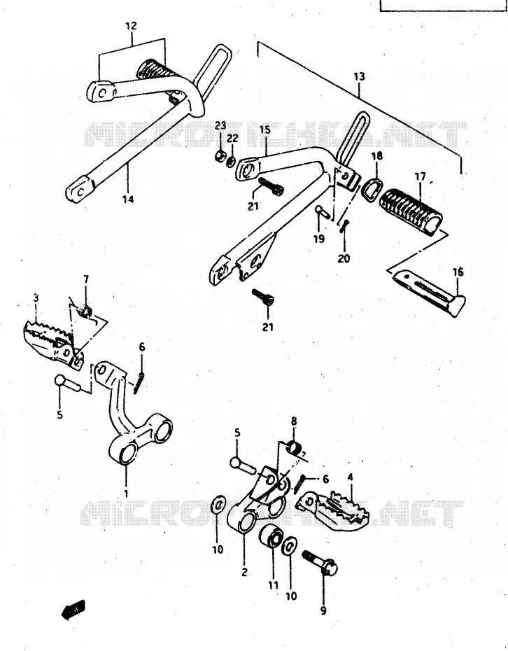 REPOSE PIED Suzuki MOTO 500 DR 1986  DR500G(G/H/J)
