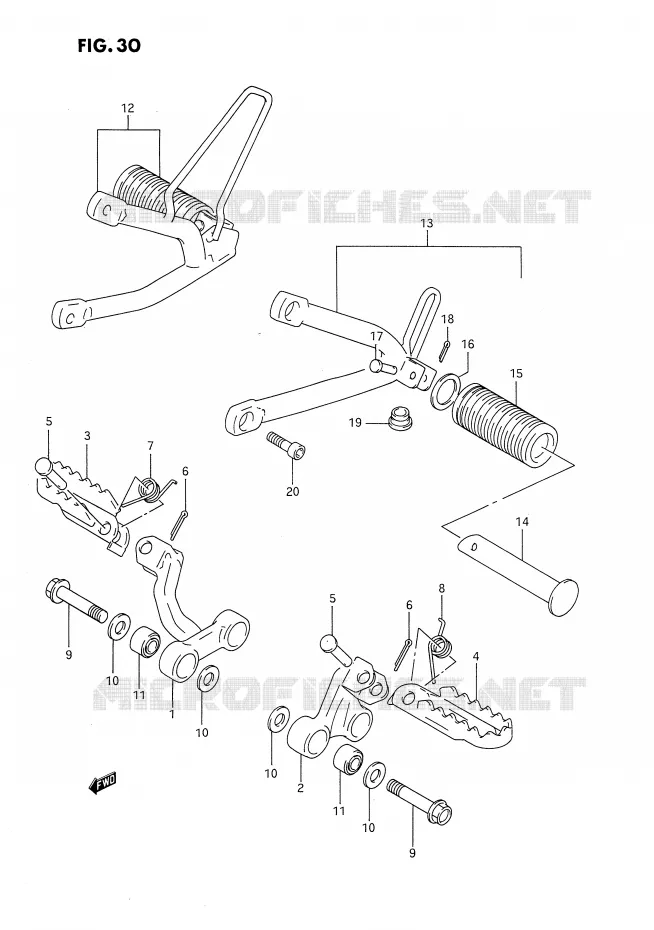 REPOSE PIED Suzuki MOTO 650 DR 1994  DR650RUR(E4)