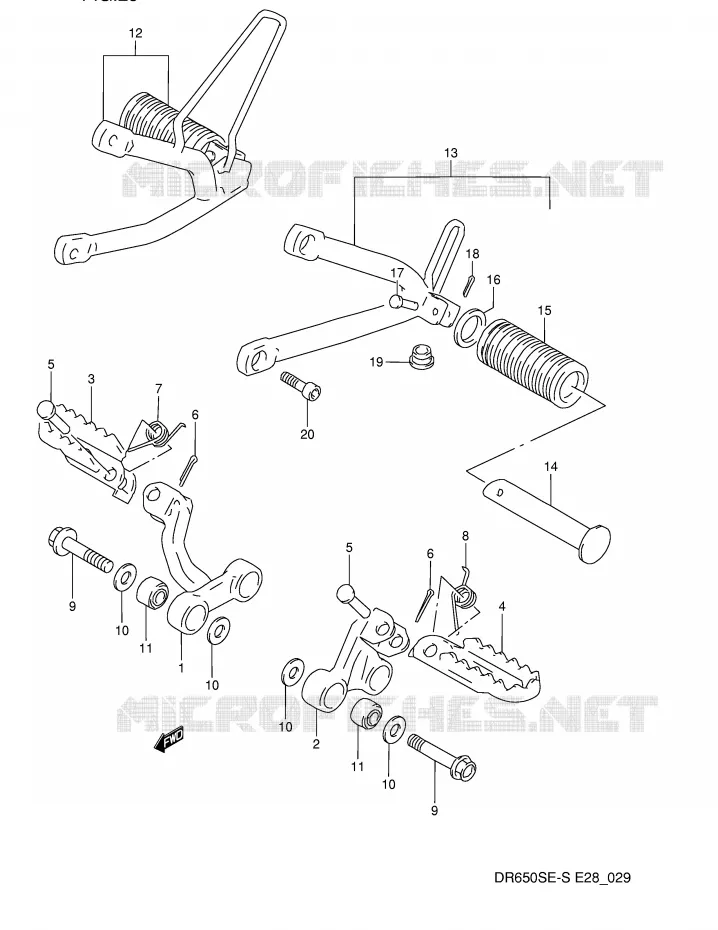 REPOSE PIED Suzuki MOTO 650 DR 1994  DR650SER(E28)