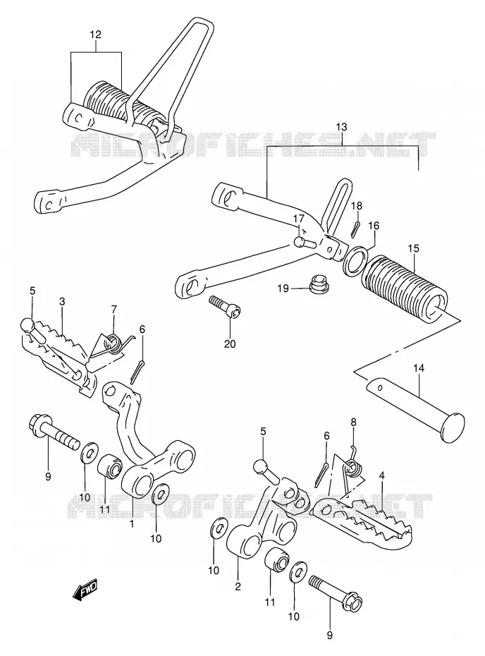 REPOSE PIED Suzuki MOTO 650 DR 1995  DR650RES(E2)