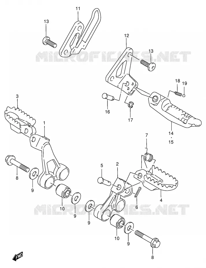 REPOSE PIED Suzuki MOTO 650 DR 1999  DR650SEUX(E4)