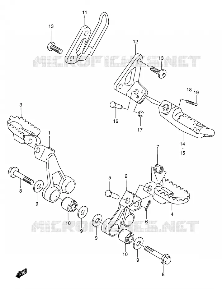 REPOSE PIED Suzuki MOTO 650 DR 2004  DR650SEK4(E4)