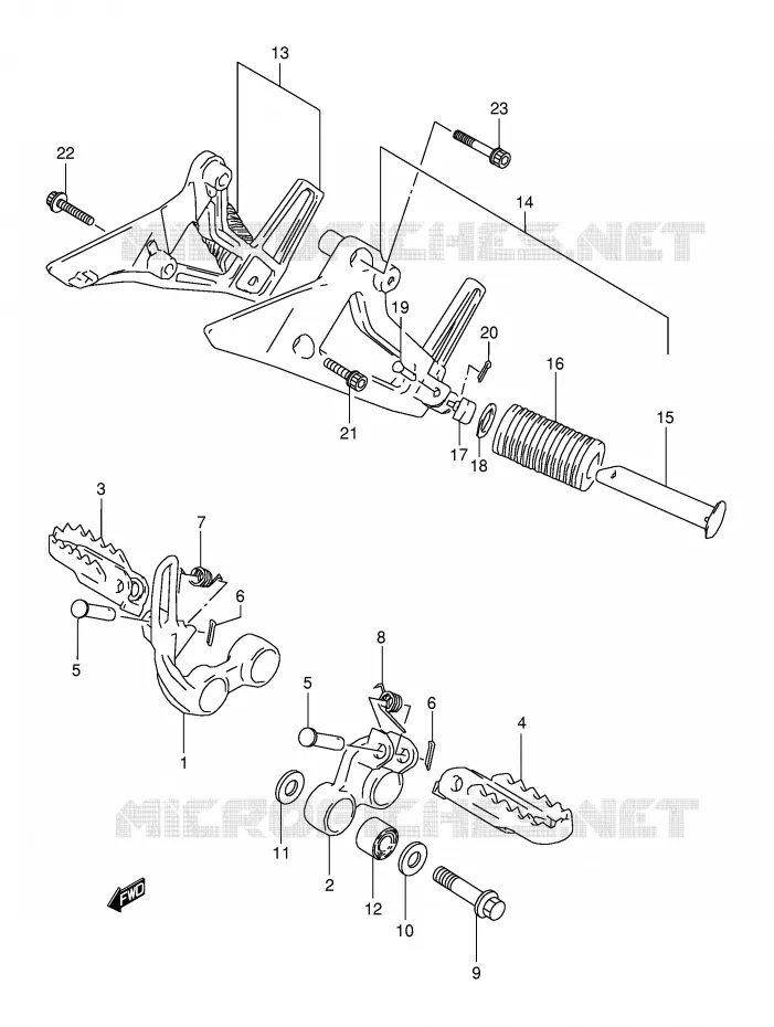 REPOSE PIED Suzuki MOTO 800 DR 1993  DR800SUP