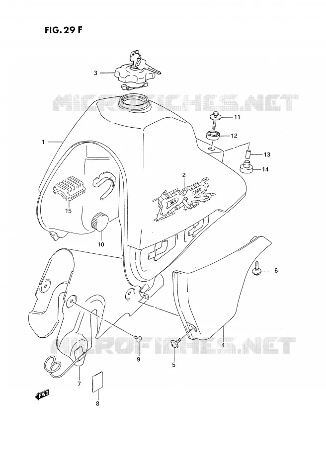 RESERVOIR D'ESSENCE (DR350SHR) Suzuki MOTO 350 DR 1993  DR350SHP(E2)