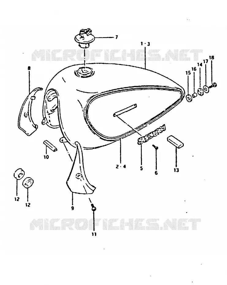 RESERVOIR D'ESSENCE (GS250TX) Suzuki MOTO 250 GS 1999  GS250TX(T/X)