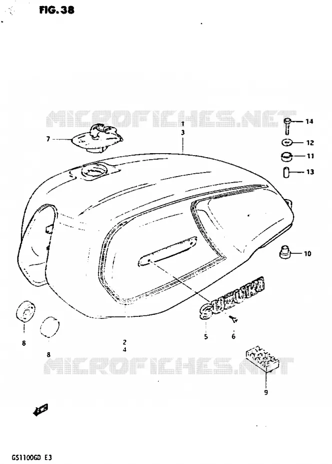 RESERVOIR D'ESSENCE (MODELE D) Suzuki MOTO 1100 GS-G 1982  GS1100GZ(Z/D)