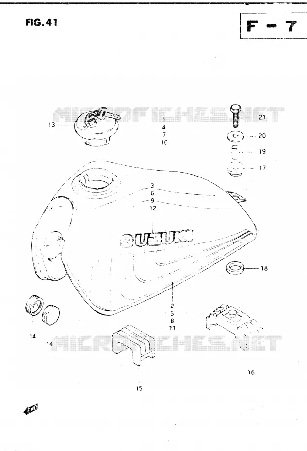 RESERVOIR D'ESSENCE (MODELE D) Suzuki MOTO 250 DR 1982  DR250SZ/D(E1)