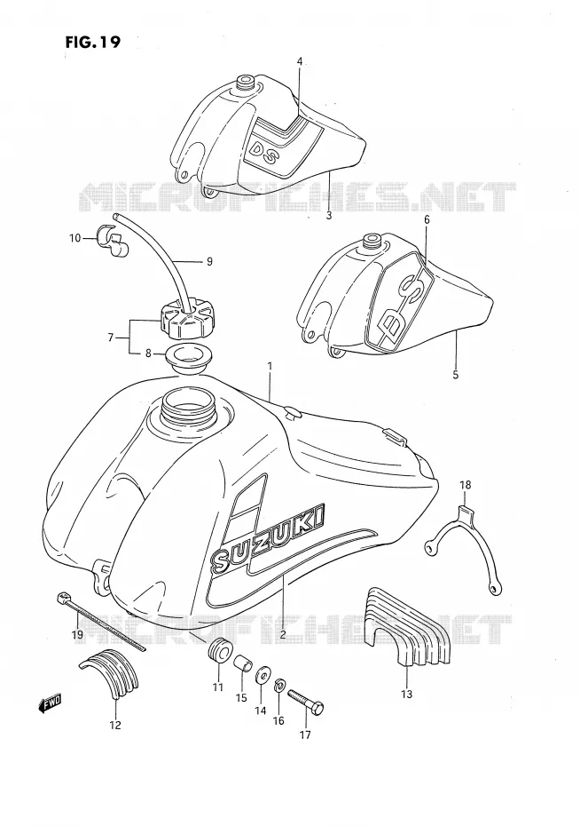 RESERVOIR D'ESSENCE (MODELE F/G/H) Suzuki MOTO 80 DS 1993  DS80P(E3)
