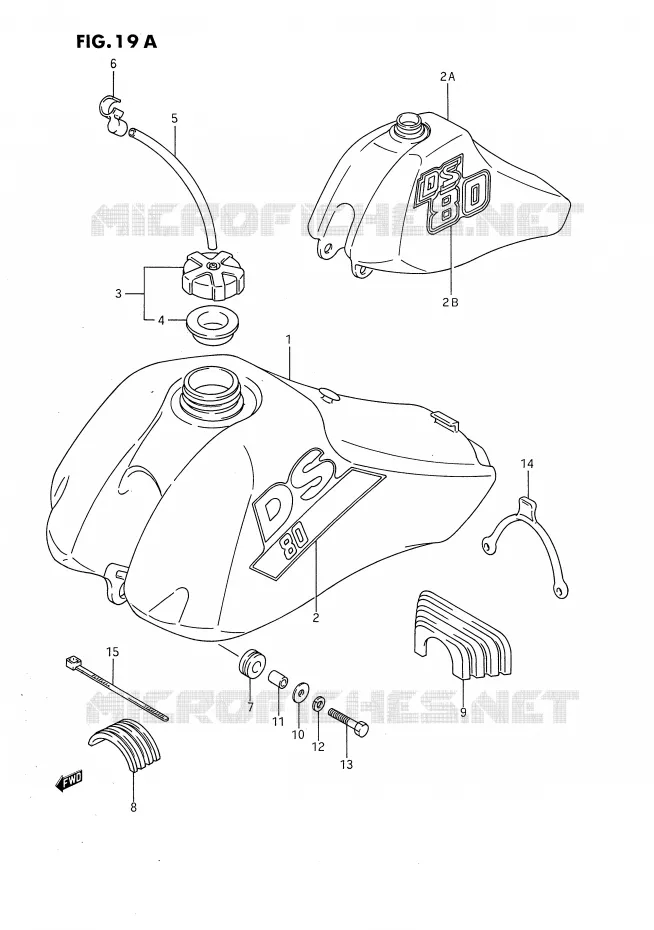 RESERVOIR D'ESSENCE (MODELE J/K) Suzuki MOTO 80 DS 1995  DS80S(E3)