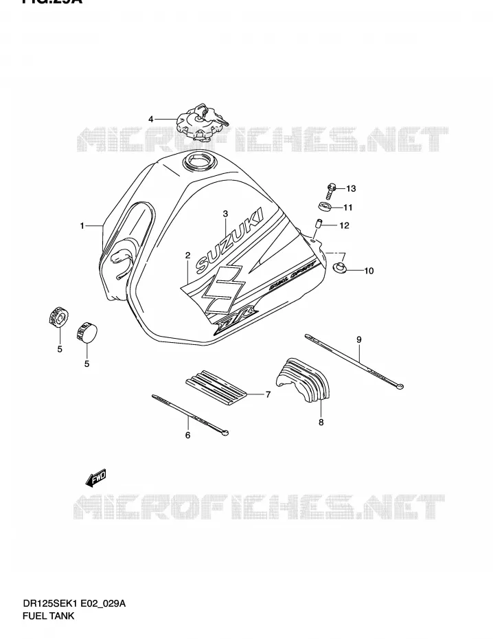 RESERVOIR D'ESSENCE (MODELE K2) Suzuki MOTO 125 DR 2002  DR125SEK2(E2)