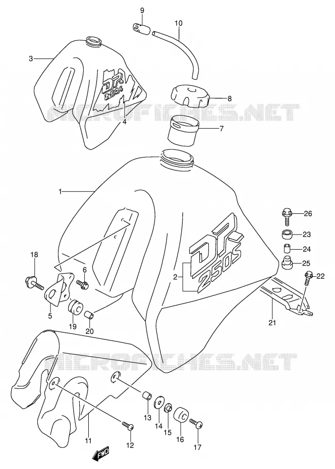 RESERVOIR D'ESSENCE (MODELE L/M) Suzuki MOTO 250 DR 1990  DR250SL(E24)