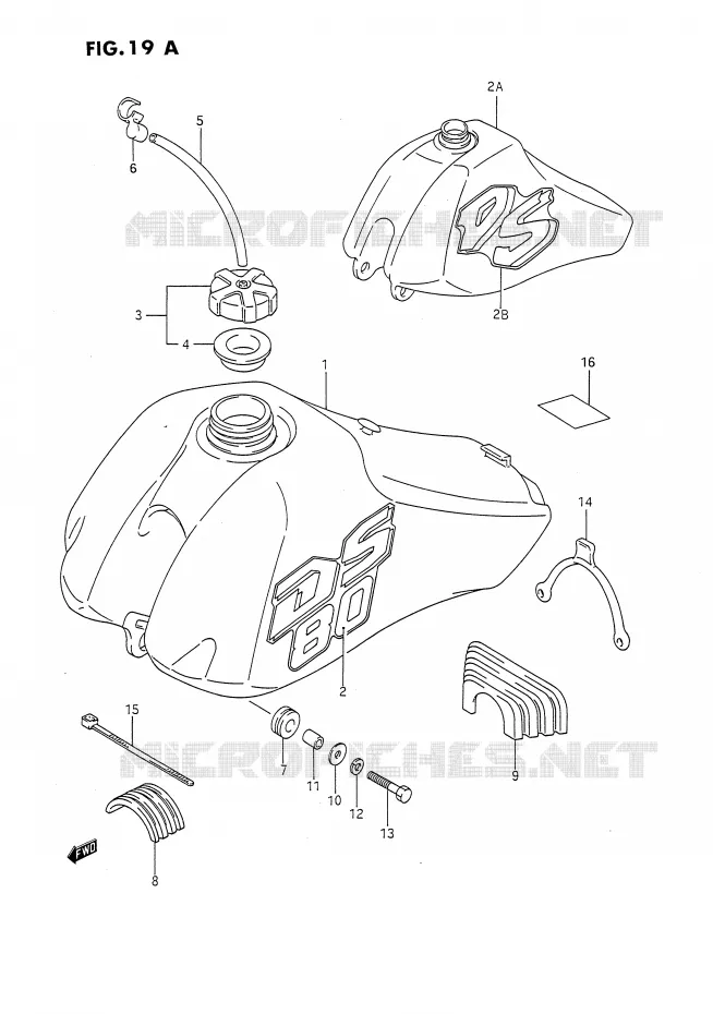 RESERVOIR D'ESSENCE (MODELE L/M) Suzuki MOTO 80 DS 1990  DS80L(E24)