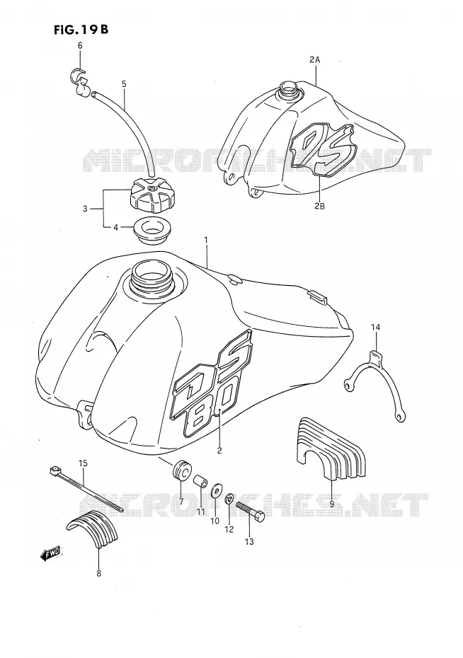 RESERVOIR D'ESSENCE (MODELE L/M) Suzuki MOTO 80 DS 1995  DS80S(E3)