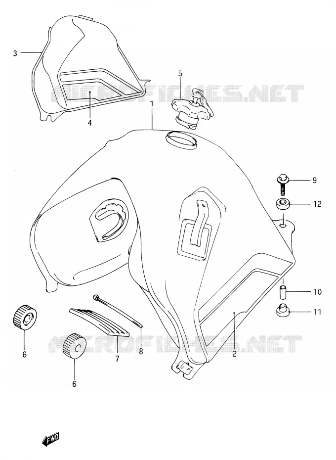 RESERVOIR D'ESSENCE (MODELE L) Suzuki MOTO 650 DR 1990  DR650RSUL(E2)