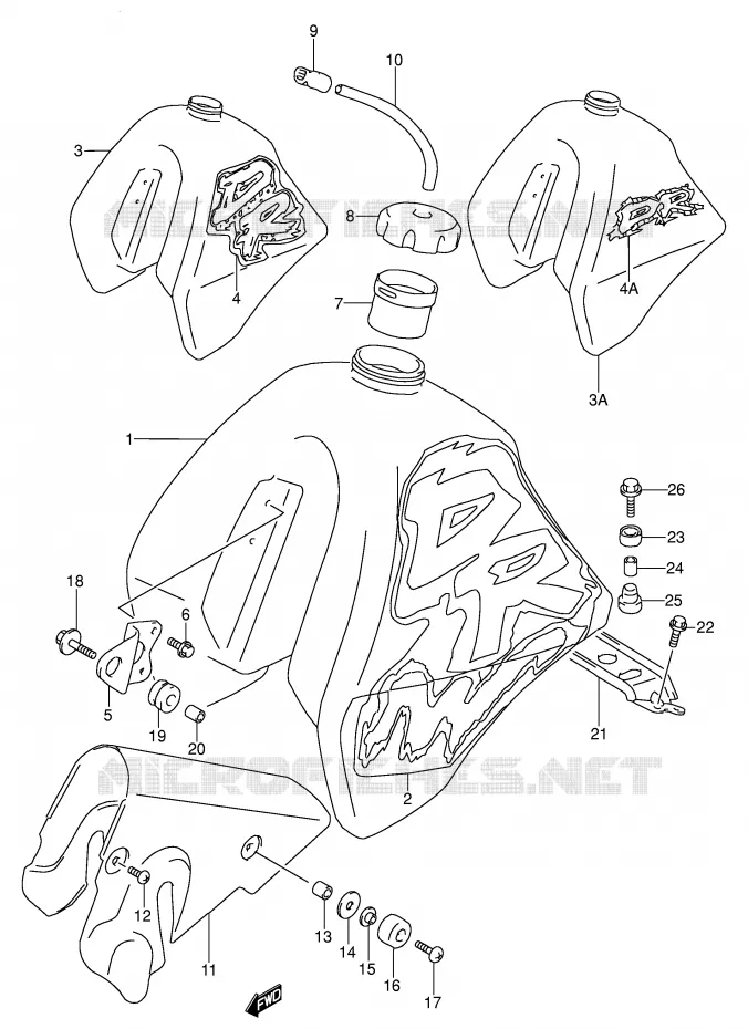 RESERVOIR D'ESSENCE (MODELE N/P/R E24) Suzuki MOTO 250 DR 1992  DR250SN(E24)