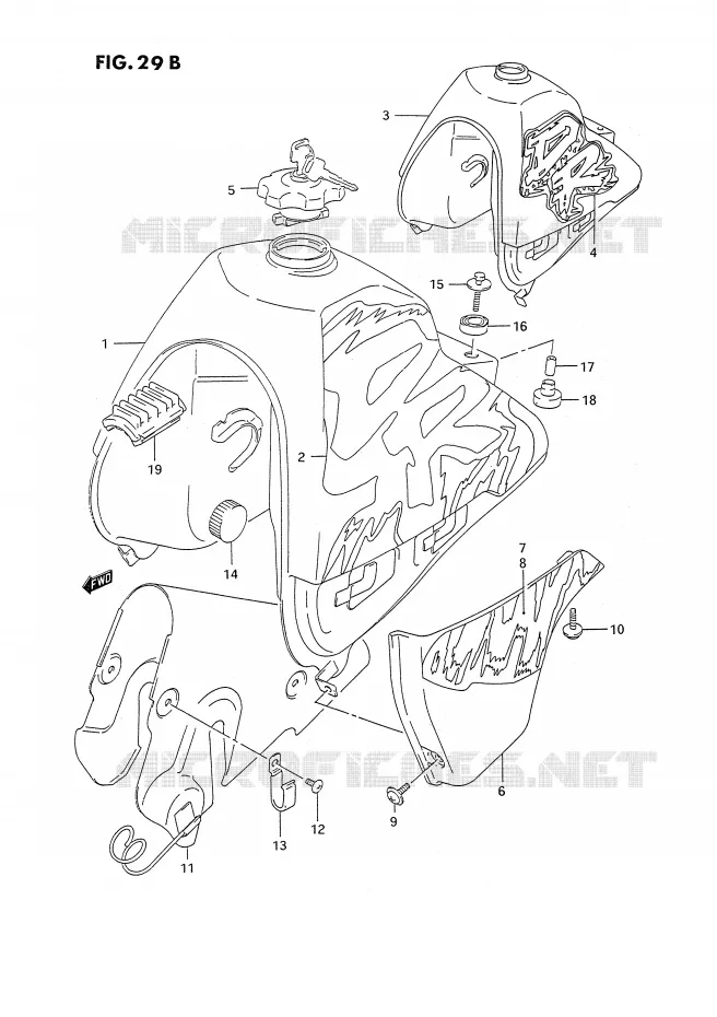 RESERVOIR D'ESSENCE (MODELE N/P) Suzuki MOTO 350 DR 1994  DR350SR(E2)