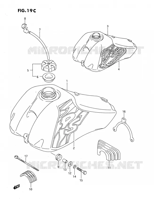 RESERVOIR D'ESSENCE (MODELE N/P) Suzuki MOTO 80 DS 1985  DS80F(E3)