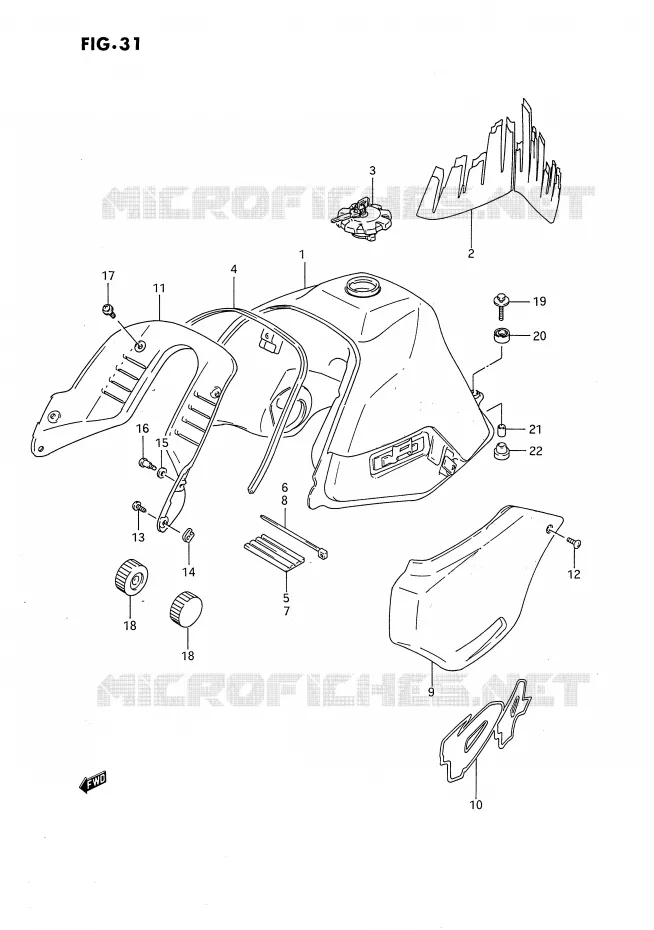 RESERVOIR D'ESSENCE (MODELE N) Suzuki MOTO 650 DR 1993  DR650RP(E4)