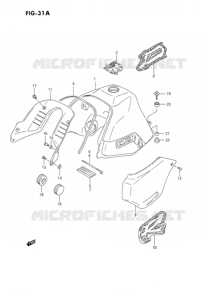RESERVOIR D'ESSENCE (MODELE P) Suzuki MOTO 650 DR 1994  DR650RR(E4)