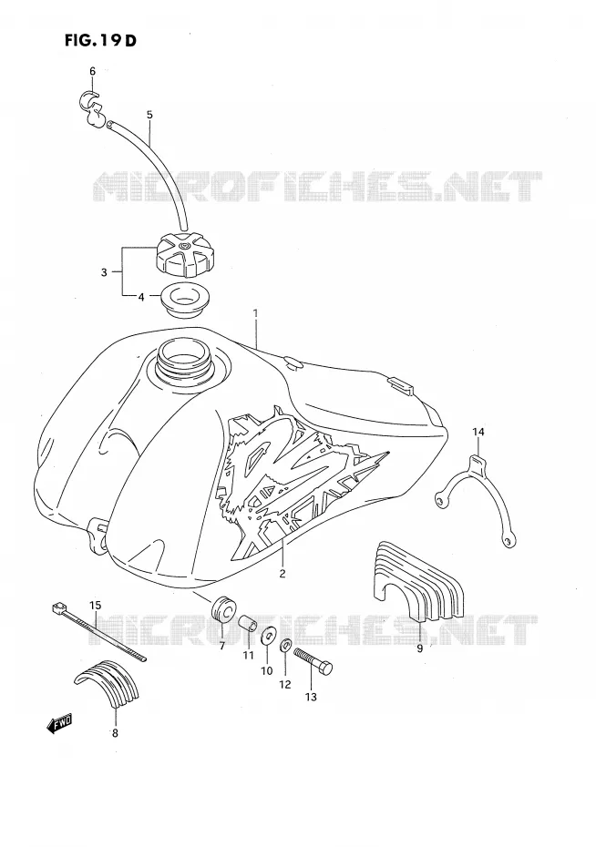 RESERVOIR D'ESSENCE (MODELE R/S) Suzuki MOTO 80 DS 1989  DS80K(E3)