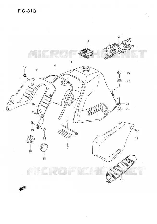RESERVOIR D'ESSENCE (MODELE R) Suzuki MOTO 650 DR 1993  DR650RUP(E4)