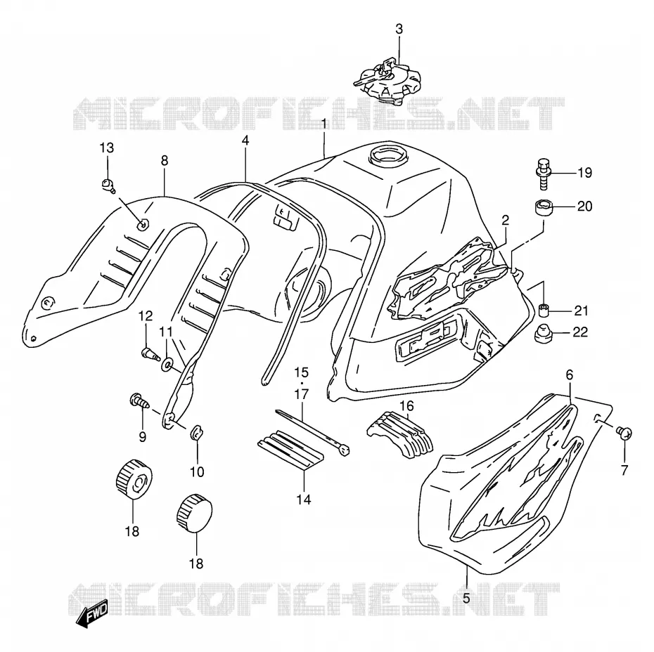 RESERVOIR D'ESSENCE (MODELE S) Suzuki MOTO 650 DR 1995  DR650REUS(E2)
