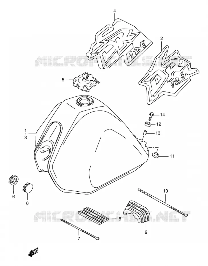 RESERVOIR D'ESSENCE (MODELE V/W) Suzuki MOTO 125 DR 1996  DR125SET(E4)