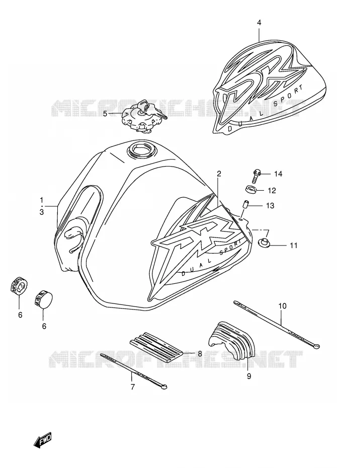 RESERVOIR D'ESSENCE (MODELE X/Y) Suzuki MOTO 125 DR 1997  DR125SEUV(E4)