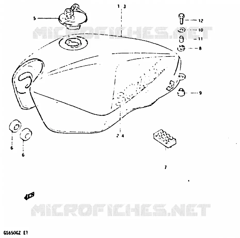 RESERVOIR D'ESSENCE (MODELE Z) Suzuki MOTO 650 GS 1982  GS650GZ(X/Z)