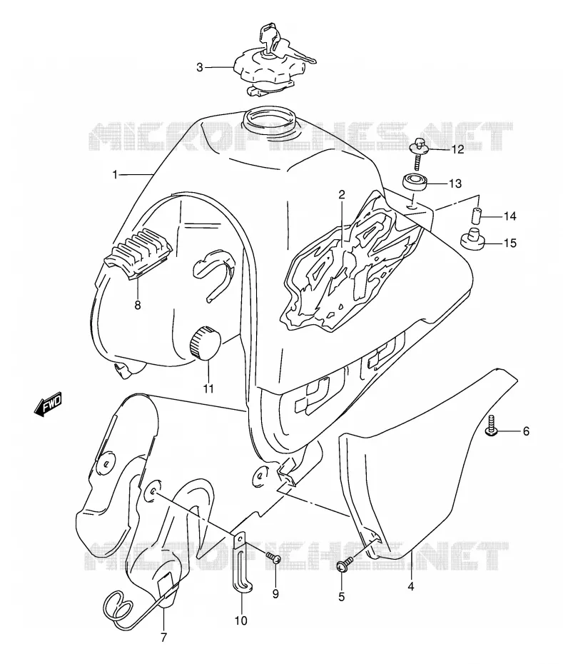 RESERVOIR D'ESSENCE Suzuki MOTO 250 DR 1995  DR250SES(E24)