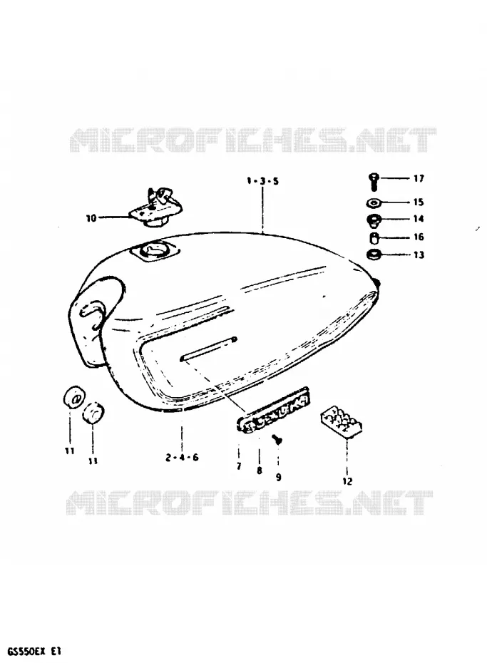 RESERVOIR D'ESSENCE Suzuki MOTO 550 GS 1981  GS550X(X)