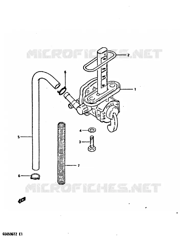 ROBINET D'ESSENCE (MODELE X) Suzuki MOTO 650 GS 1982  GS650GTZ(X/Z)