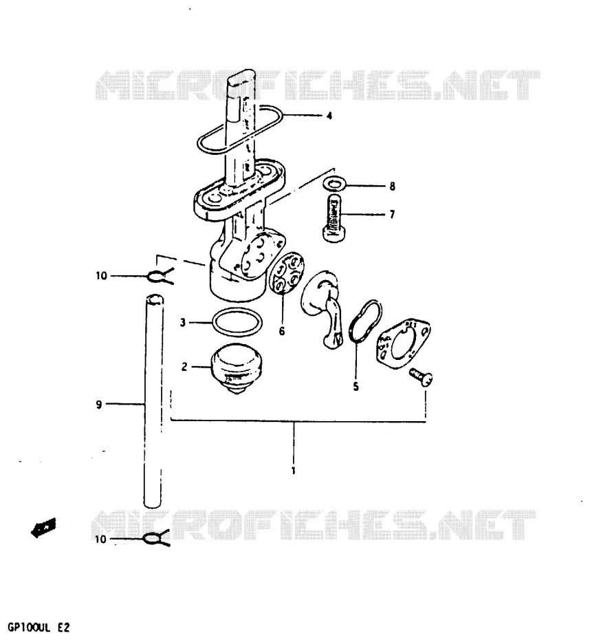 ROBINET D'ESSENCE Suzuki MOTO 100 GP 1990  GP100UL(X/D/L)