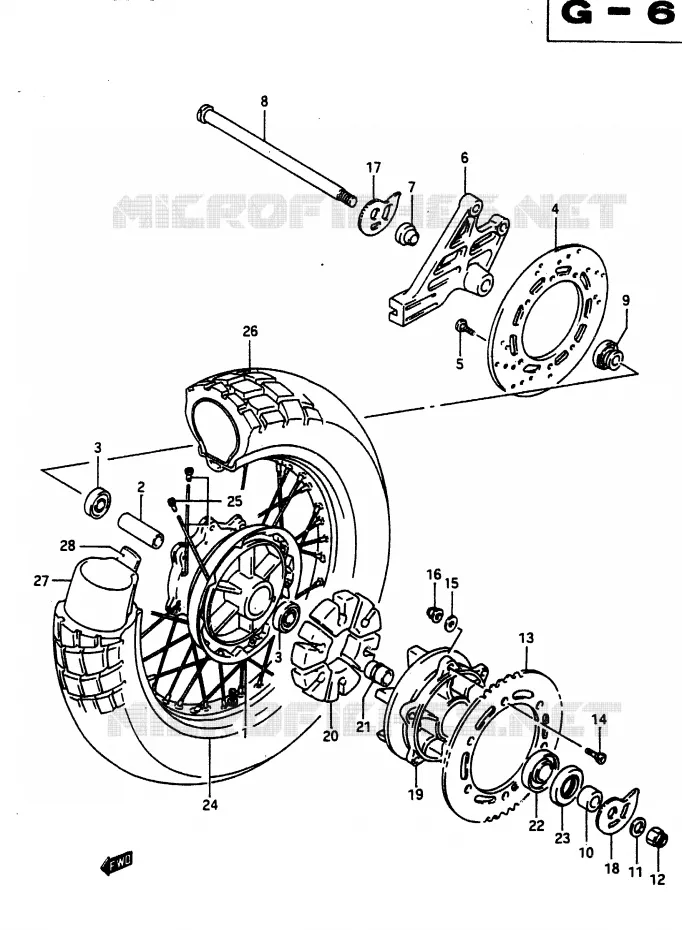 ROUE ARRIERE Suzuki MOTO 650 DR 1990  DR650RUL(L)
