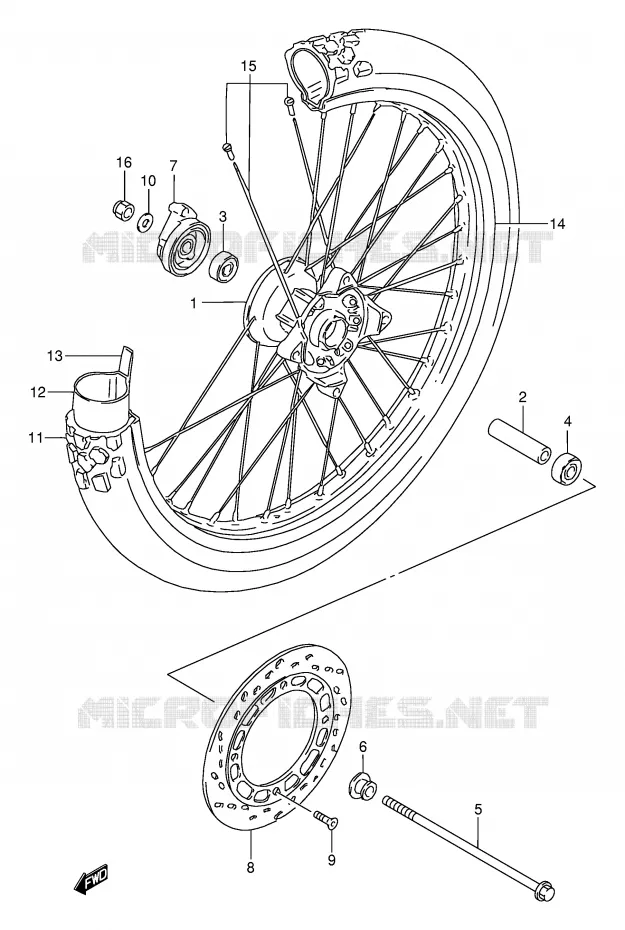 ROUE AVANT (MODELE K1) Suzuki MOTO 200 DR 2005  DR200SEK5(E24)