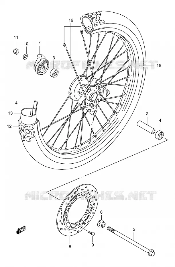 ROUE AVANT Suzuki MOTO 125 DR 1996  DR125SET(E4)