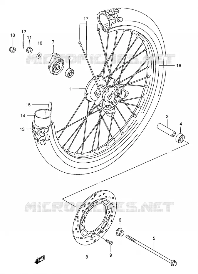 ROUE AVANT Suzuki MOTO 200 DR 1995  DR200SES(E24)