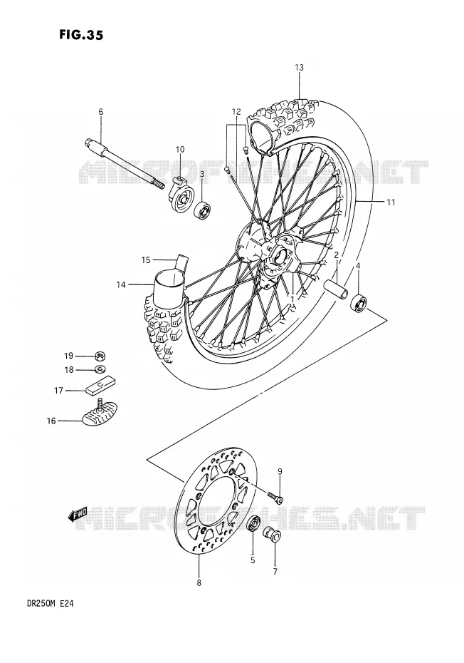 ROUE AVANT Suzuki MOTO 250 DR 1990  DR250L(E24)
