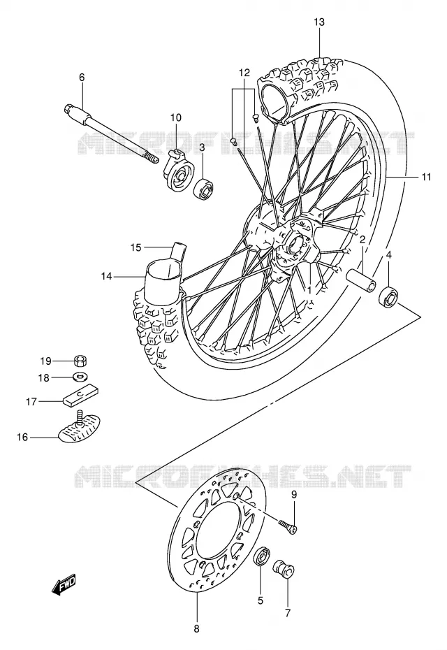 ROUE AVANT Suzuki MOTO 350 DR 1995  DR350S(E1)