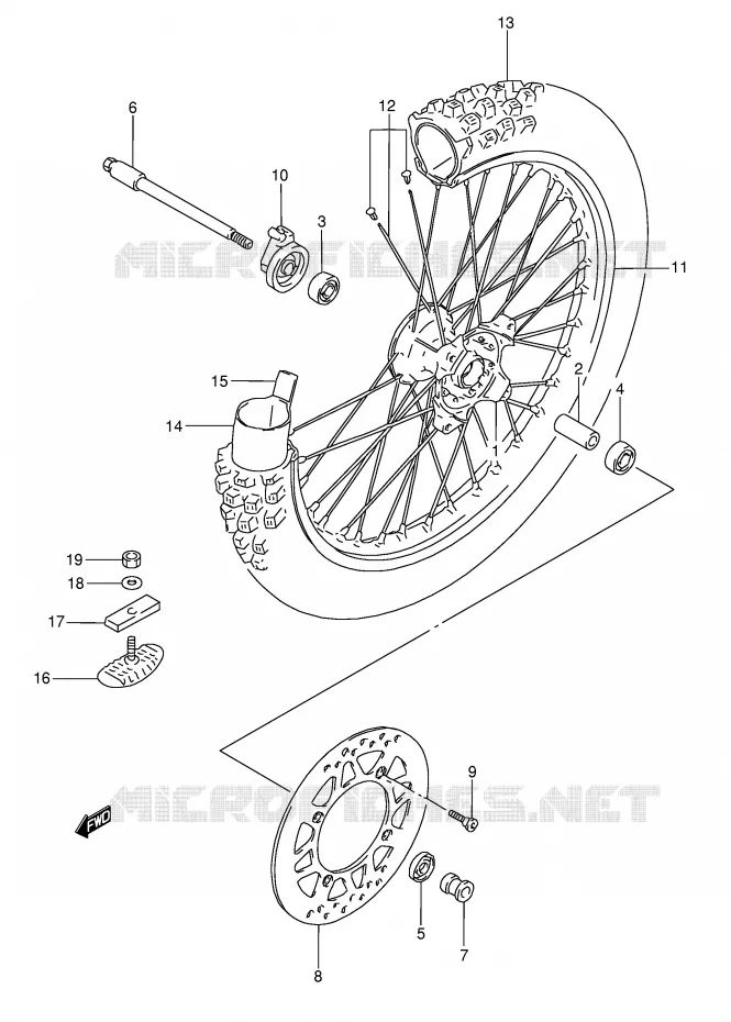 ROUE AVANT Suzuki MOTO 350 DR 1995  DR350S(E3)