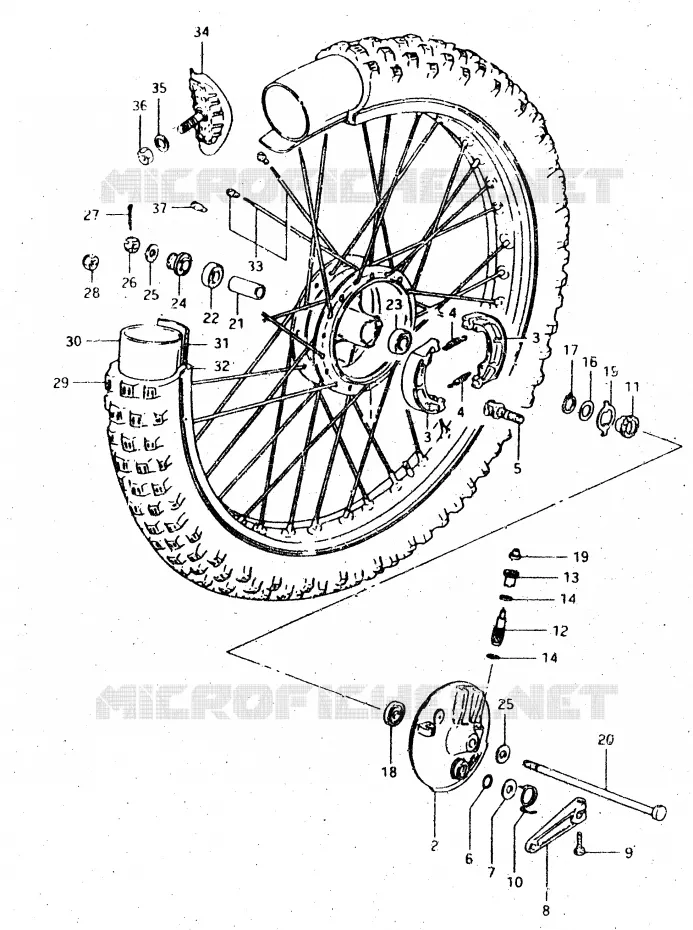 ROUE AVANT Suzuki MOTO 500 DR 1983  DR500SD(E1)